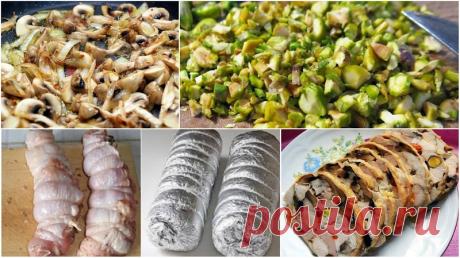Восхитительный куриный рулет с грибами, который вкуснее любой покупной колбасы! Все останутся довольны! Очень необычный, красивый куриный рулет с грибами никого не оставит равнодушным, станет главным блюдом на каждом столе. Ваши домочадцы будут приятно удивлены его нежным вкусом. При
