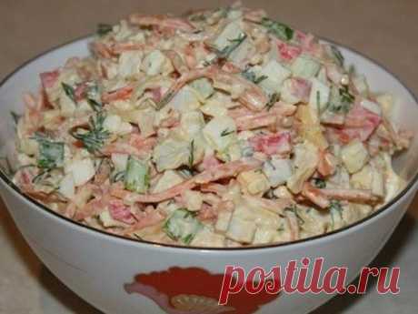 САЛАТ ИЗ КРАБОВЫХ ПАЛОЧЕК И КОРЕЙСКОЙ МОРКОВКИ  / Изысканные кулинарные рецепты