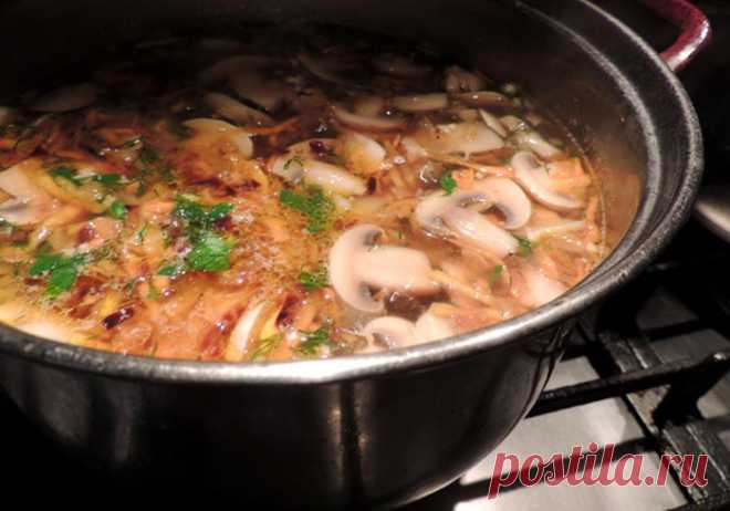 Суп с шампиньонами и картофелем, рецепт с фото