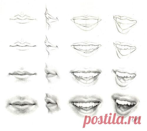 Рисуем губы.