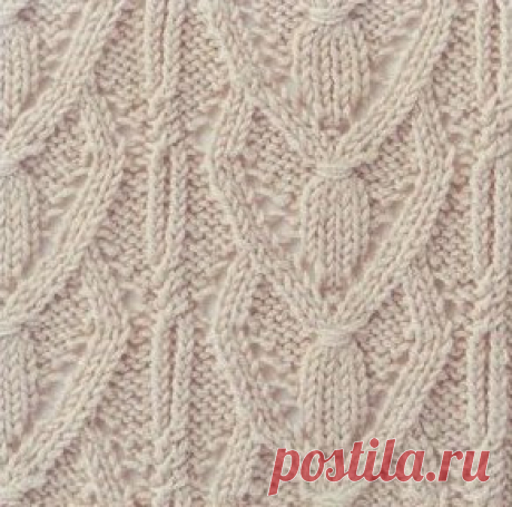 Узор спицами рельефный - ромбы, вплетенные друг в друга | Шкатулка с Мечтами