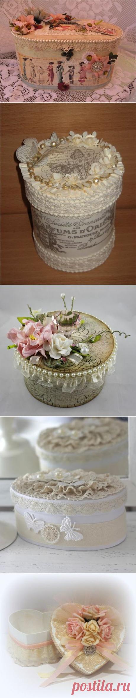 Коробочки в стиле шебби шик