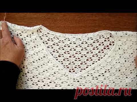 Красивая кофточка крючком, свяжет даже начинающий