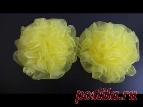 Пышный бант из органзы. Мастер класс. /Organza Bows/