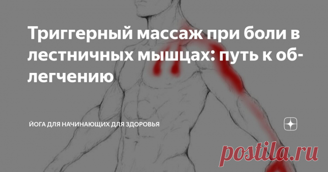 Триггерный массаж при боли в лестничных мышцах: путь к облегчению Статья автора «Йога для начинающих для здоровья» в Дзене ✍:  Триггерный массаж – действенный метод уменьшения боли в руке, часто являющейся следствием дисфункции лестничных мышц.