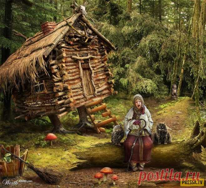 Современная сказка | Чёрт побери Нежно - голубое небо с клочками белых облаков освещали первые лучи утреннего солнца. Ранние птицы выводили свои трели, восхваляя новый день, солнце, лес и задорно комментировали неуклюжие попытки проспавшего рассвет вурдалака спрятаться от обжигающих лучей в тени деревьев. Из леса вышел очень крупный мужчина и не глядя по сторонам зашагал к домику, стоящему в центре полянки. - Бабуля, закурить не найдется? - постучал в дверь пудовым кулаком...