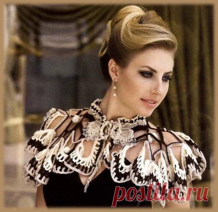 Шикарная накидка, ажурное вязание » Сайт "Ручками" - делаем вещи своими руками