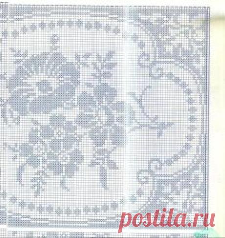 Филейка. Салфетка,покрывало и занавеска одним узором.