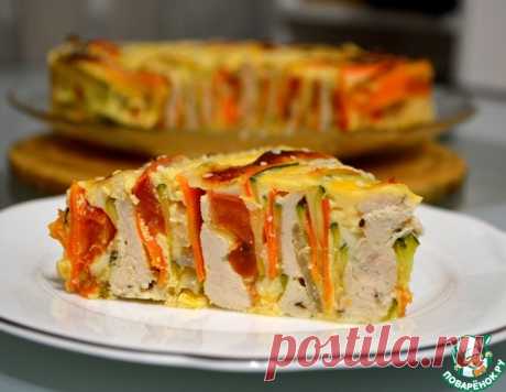 Простая овощная запеканка с куриной грудкой