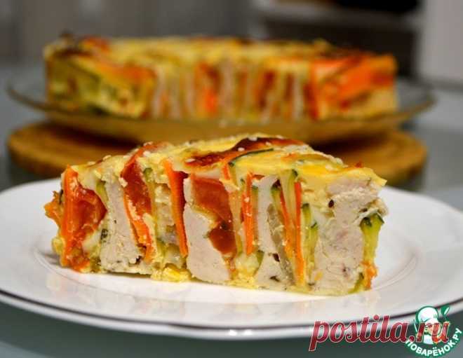 Простая овощная запеканка с куриной грудкой