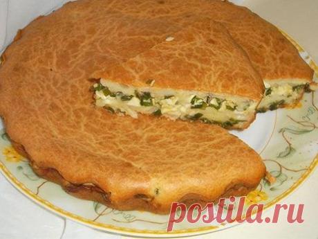 ЗАЛИВНОЙ ПИРОГ С ЗЕЛЕНЫМ ЛУКОМ И ЯЙЦОМ
