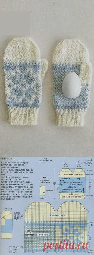 Варежки спицами