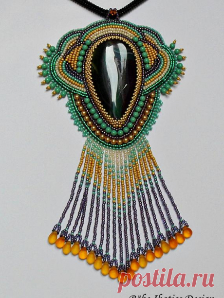 Bead Embroidery NecklaceHandmade Necklace Seed bead от BobeIkotics
