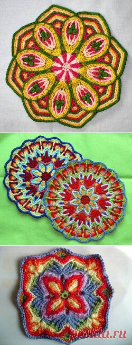 Интересная техника вязания крючком: Overlay Crochet (накладывать слой). Фото МК. / Страна вязания &quot;Ярния&quot;. ФОРУМ. Мотивы крючком. Коллекция