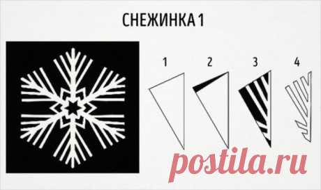 20 трафаретив для вырезания снежинок из бумаги