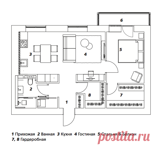 Практичная квартира 58 кв. м. | Роскошь и уют