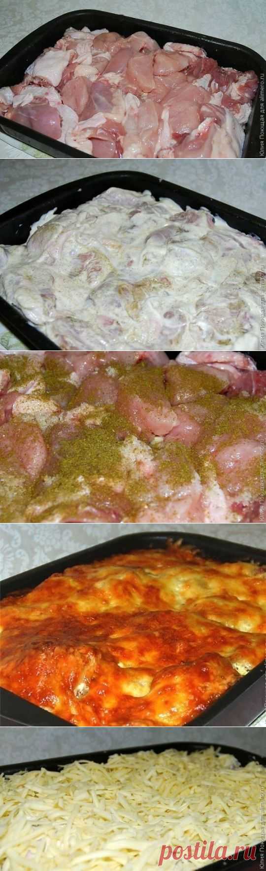 Курица, запеченная с гречкой
