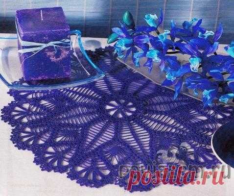 Салфетки крючком, «Фиолетовый ажур»
