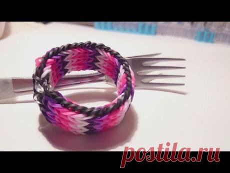 Браслет Тройной рыбий хвост, БЕЗ СТАНКА ,  Радужки Rainbow Loom