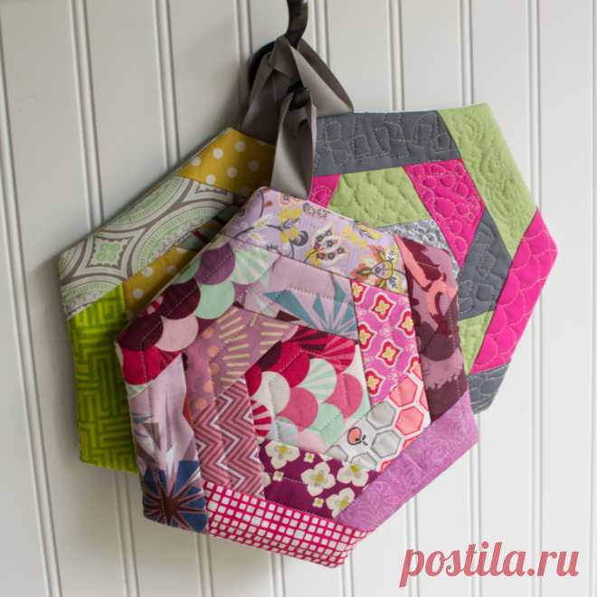 Log Cabin Hexi Potholders... a tutorial with partial seams — SewCanShe | Free Daily Sewing Tutorials