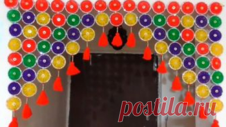 DIY - DOOR HANGING TORAN FROM BANGLES AND WOOLEN |