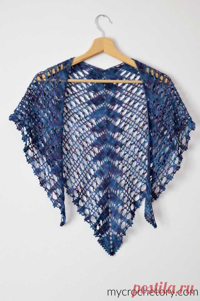 Lace Shawlette - бесплатный узор крючком - MyCrochetory