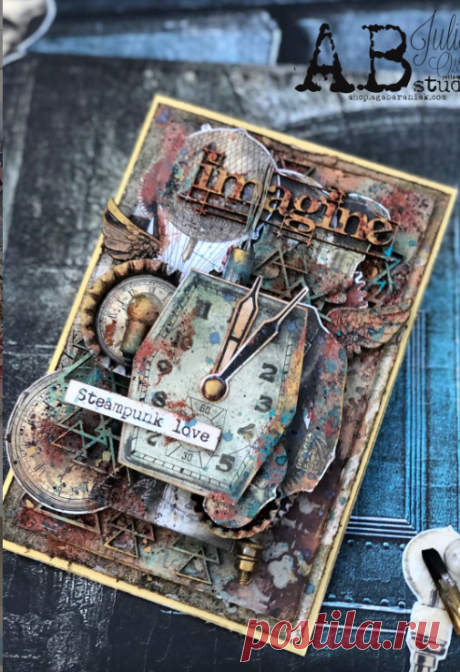 Мастер класс по мужской открытке в стиле Steampunk из материалов компании @ab.s.t.u.d.i.o
