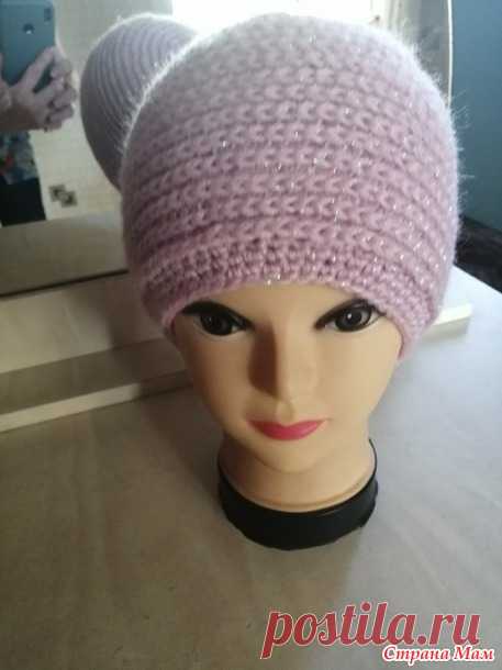 Комплект"Сирень нежная" :шапка и бактус крючком. - В.Г.У. - Вязаные Головные Уборы - Страна Мам