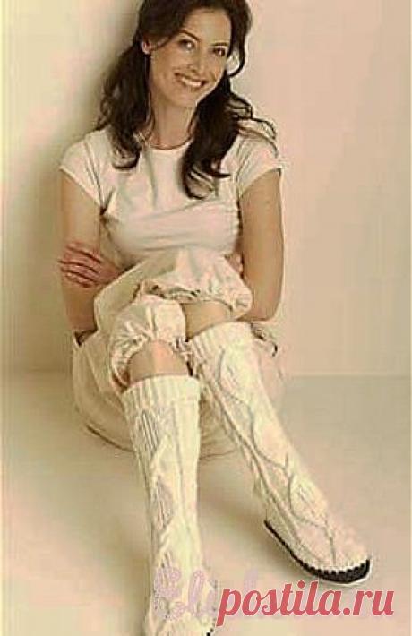 Женские сапожки вязаные спицами