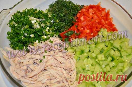 салат из грудки перца и огурца