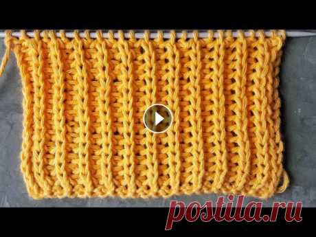Полупатентная резинка спицами для начинающих / Узор для вязания свитеров, кардиганов, шапок Простой, легкий и быстро вяжущийся узор спицами. Подойдет для вязания стильных свитеров, кардиганов, джемперов, шапок, пледов и т.д. Данный узор (полу...