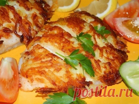 ​Рыба в сырно-картофельной "шубе"