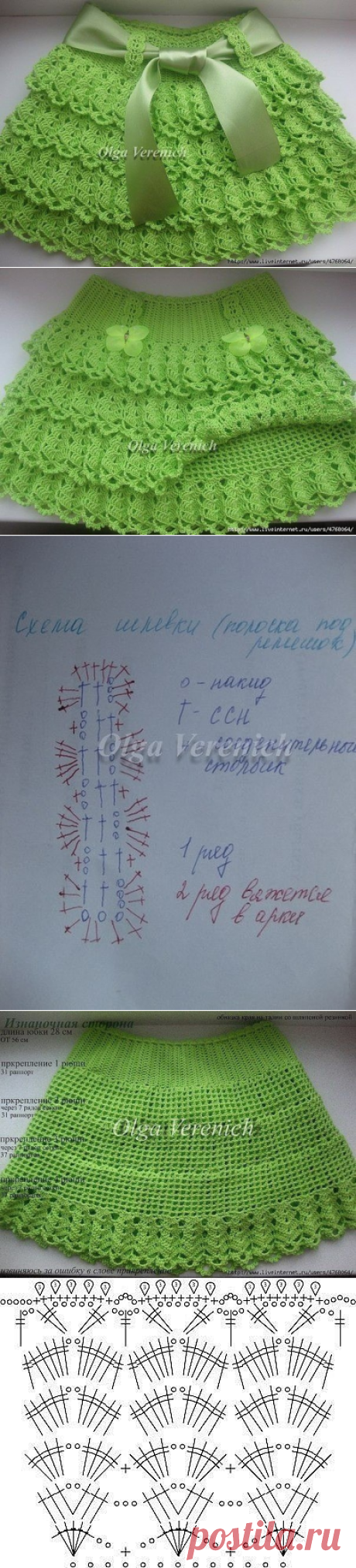Юбка крючком ярусами