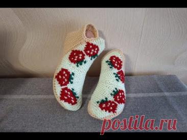 Узор для тапочек "Клубнички"