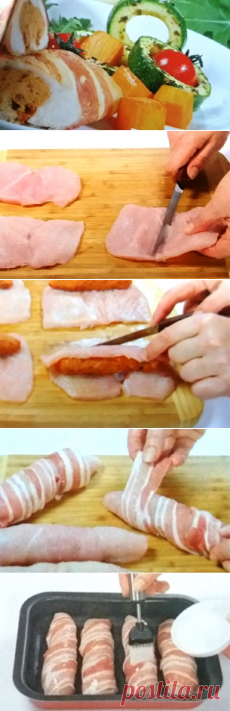 Куриные рулетики с начинкой