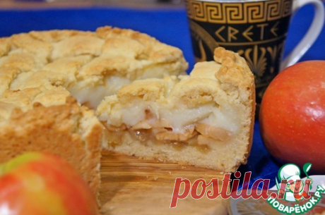 Яблочный пирог с заварным кремом - кулинарный рецепт