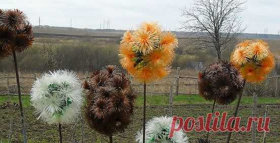 Одуванчик из пластиковой бутылки.Мастер класс.