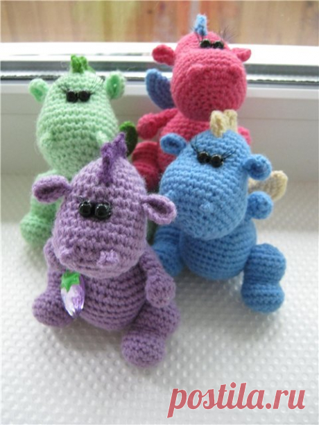 Дракончик. Игрушки вязанные крючком / Вязанные игрушки крючком и на спицах. Схемы, фото / Ёжка - стихи, загадки, творчество и уроки рисования для детей