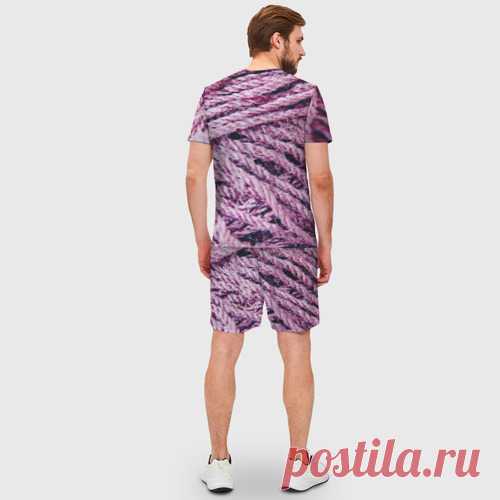 Мужской костюм с шортами 3D Сиреневые нити - купить по цене 2680 руб в интернет-магазине Всемайки, арт 3652661