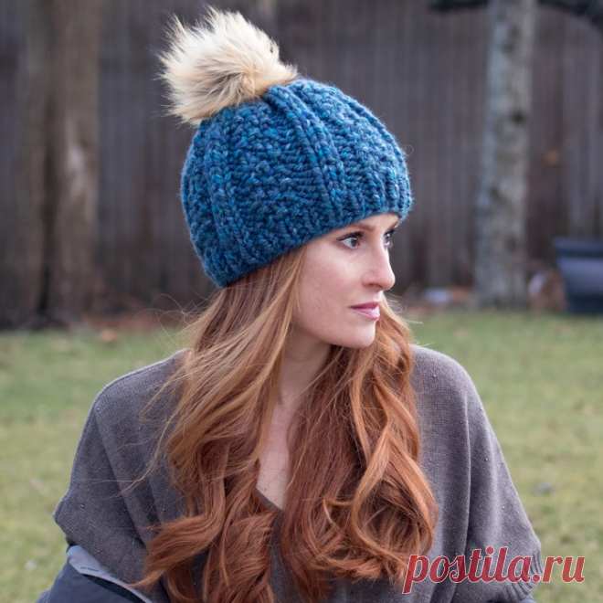Wide Rib Hat Knitting Pattern - Gina Michele