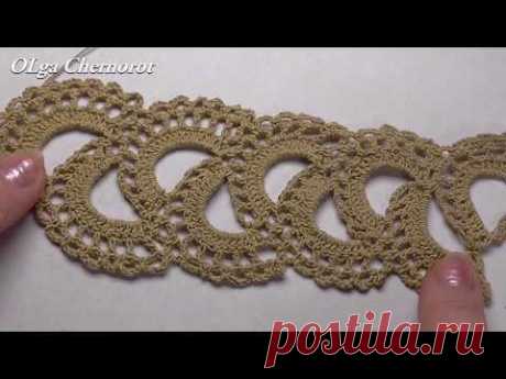 Ленточное кружево. Кружево крючком. Ribbon Lace Crochet