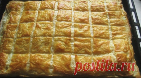 Этот слоеный пирог, как хачапури. Рецепт быстрого слоеного теста + вкуснейшая начинка из сыра!