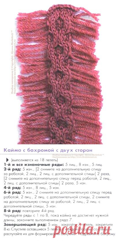 Кайма с двухсторонней бахромой.