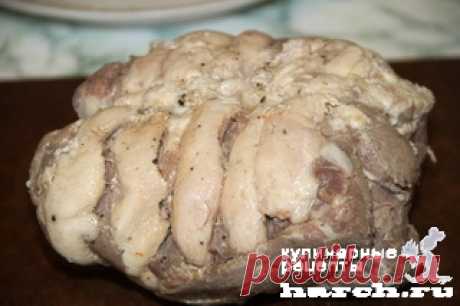 Холодный рулет из свинины с курицей