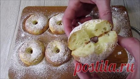 Пончики творожные в духовке / Простой и быстрый рецепт / Пончики без дрожжей