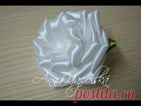 "Кручена" троянда канзаши. Необычная "крученая" роза своими руками. Beautiful rose kanzashi