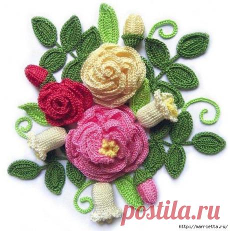 Деликатности в вязание крючком Габриэла: Букеты цветов крючком со схемами