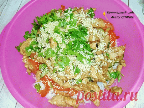 Салат фунчоза с курицей и овощами по-корейски – Рецепт фото