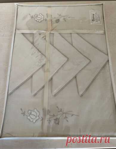 Vintage 100% Linen Placemat & Napkin Set of 4 Embroidered Flowers Floral NEW  | eBay Find many great new & used options and get the best deals for Vintage 100% Linen Placemat & Napkin Set of 4 Embroidered Flowers Floral NEW at the best online prices at eBay! Free shipping for many products!