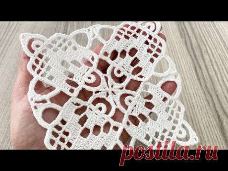 GORGEOUS Crochet Table, Napkin, Runner and Shawl Motif Tutorial